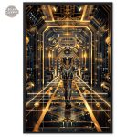 Affiche artistique mêlant esthétique Art Deco et Steampunk
