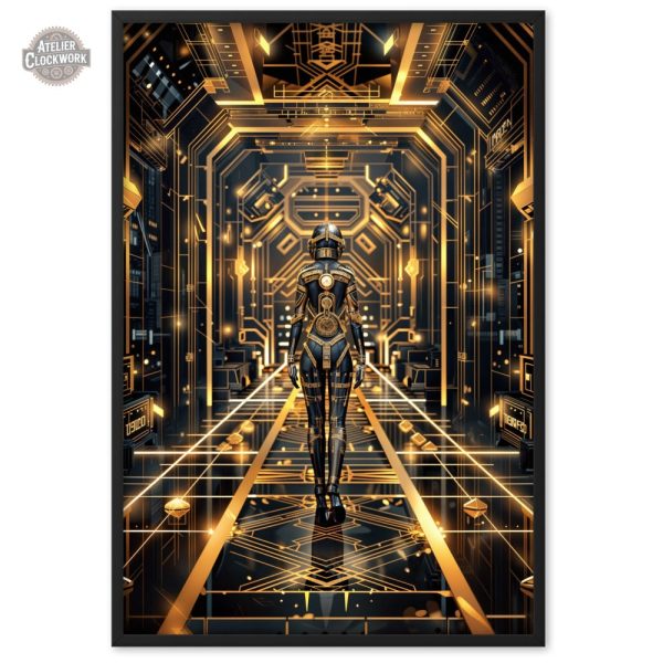 Affiche artistique mêlant esthétique Art Deco et Steampunk