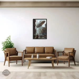 Affiche Dirigeable Steampunk - Décoration originale