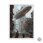 Art mural Dirigeable au design steampunk
