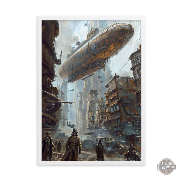 Art mural Dirigeable au design steampunk