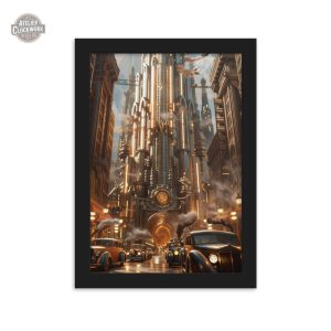 Affiche artistique Dieselpunk au style rétro-futuriste