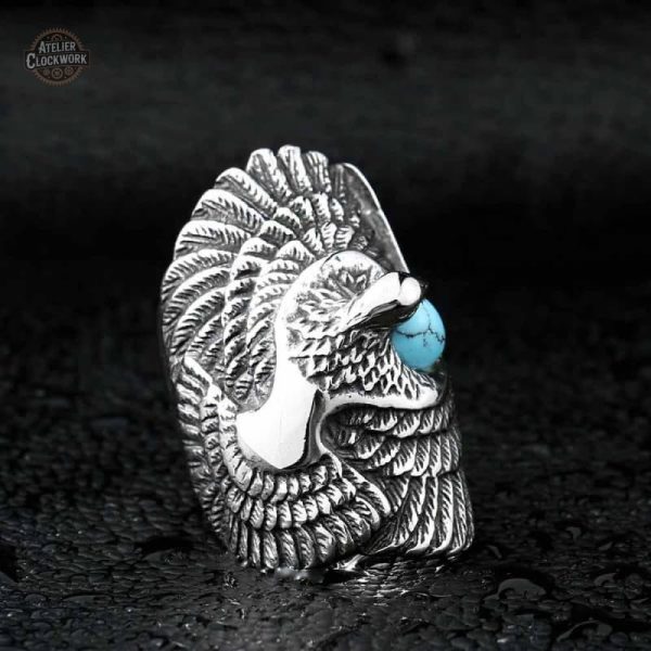 Bague dandy homme, style aigle de la Route