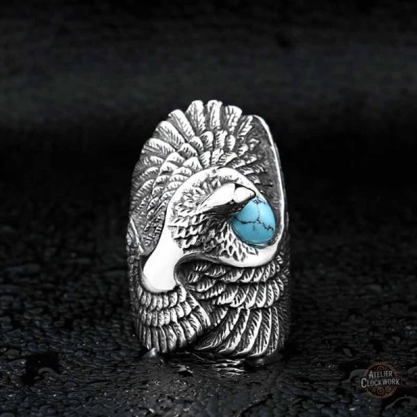 Bague steampunk, design aigle pour un look audacieux