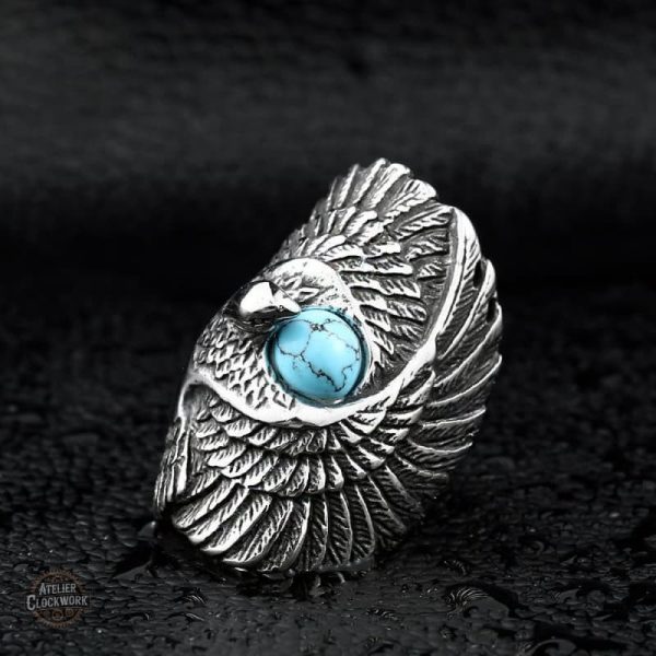 Bague homme steampunk, inspiration aigle de la Route