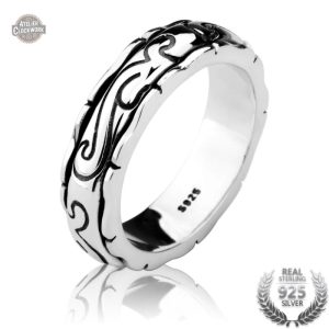 Bague Steampunk vintage Circle en métal décoratif