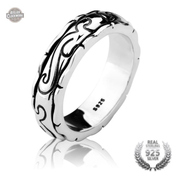 bague-anneau-homme-argent-steampunk-store-1 Bague Steampunk vintage Circle en métal décoratif