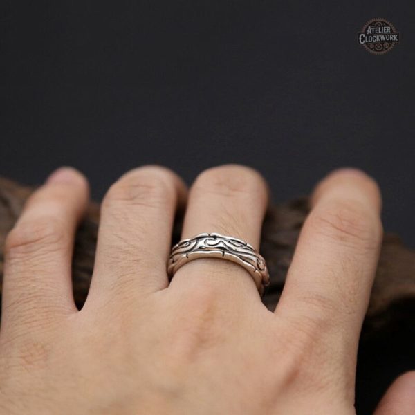 Bague circulaire au design rétro Steampunk