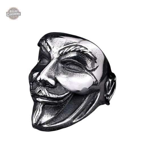 bague-anonymous-1 Bague Guy Fawkes - style steampunk homme