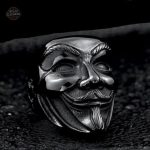 Bague steampunk pour homme - design Guy Fawkes