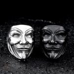 Bague artistique - hommage à Guy Fawkes en steampunk