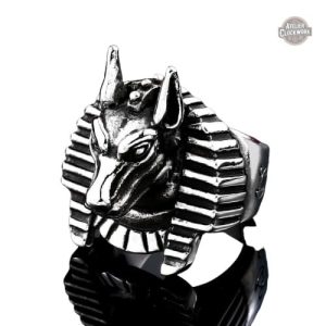 Bague Anubis steampunk pour homme, élégance audacieuse