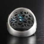Bague masculine en argent et turquoise naturelle