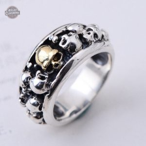 Bague gothique en argent pour homme