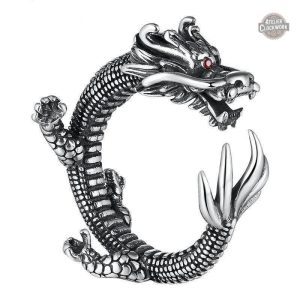 Bague Dragon Homme Steampunk Tournoyant