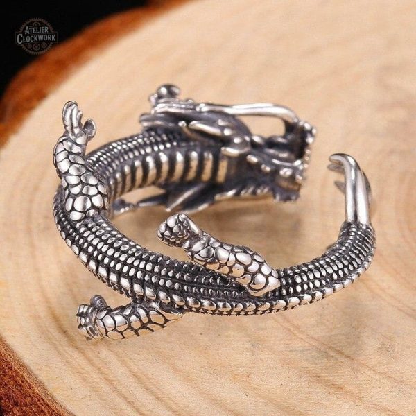 Accessoire steampunk, bague dragon pour style unique