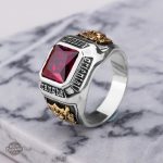 Bague Rubis pour homme, élégance dandy steampunk