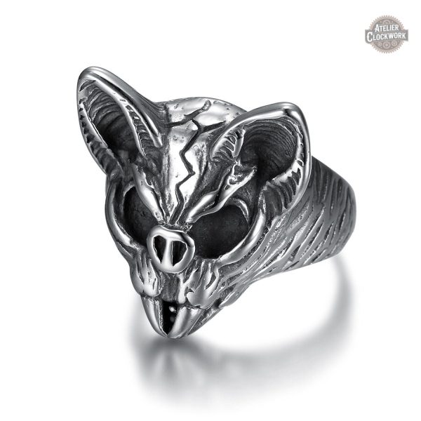 Bague gothique en forme de chauve-souris pour homme