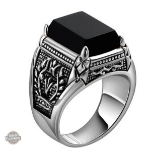 Bague Chevalière Homme Argent Style Vintage