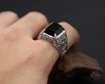 Bague Argent pour Hommes au Design Vintage