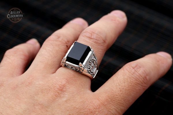 Bague Chevalière Argentée pour Homme
