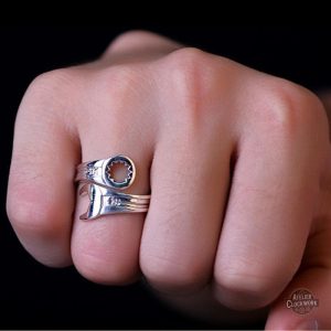 Bague Steampunk pour homme en argent