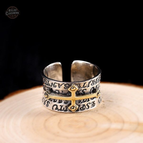 Accessoire dandy en argent avec croix