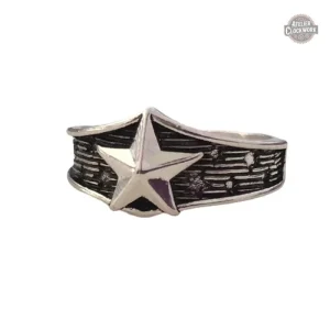 Bague étoile en argent au style steampunk