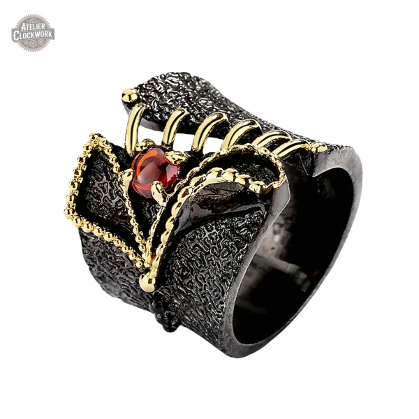 bague-fantaisie-fissuree-steampunk-store-1 Bague Gothique Femme - Anneau Fissuré en design steampunk