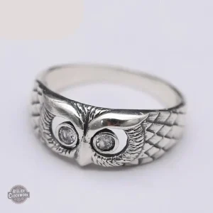 Bague Hibou Argent Steampunk Homme
