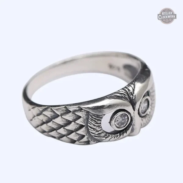 Bague homme style steampunk en argent