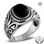 Chevalière homme argent avec onyx - Anneau d'Avalon