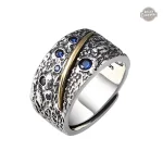 Bague homme saphir Ciel étoilé élégante et audacieuse