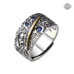 Bague homme saphir Ciel étoilé élégante et audacieuse
