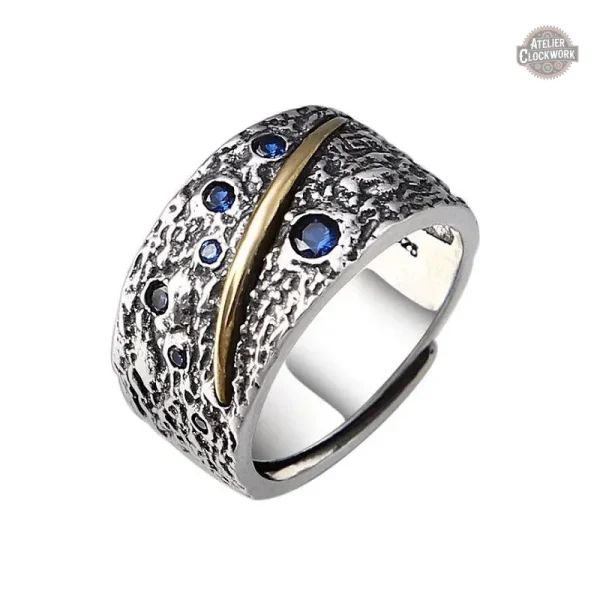 bague-homme-argent-saphir-1 Bague homme saphir Ciel étoilé élégante et audacieuse