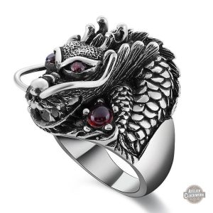 Bague Dragon Argent - Style Chinois Steampunk