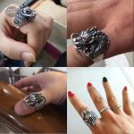 Accessoire élégant pour homme, style dragon argenté