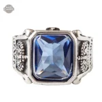 Bague Homme Pierre - Bleu Steampunk élégante et audacieuse
