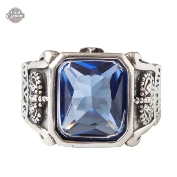 bague-homme-pierre-bleu-1 Bague Homme Pierre - Bleu Steampunk élégante et audacieuse
