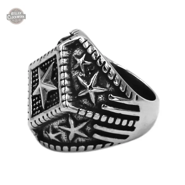Accessoire steampunk masculin, bague étoilée tendance
