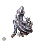 Bague Lezard d' Argent pour hommes, style steampunk