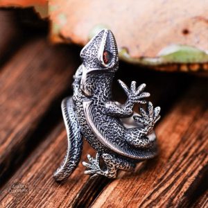 Bague Lezard d' Argent, allure audacieuse et chic