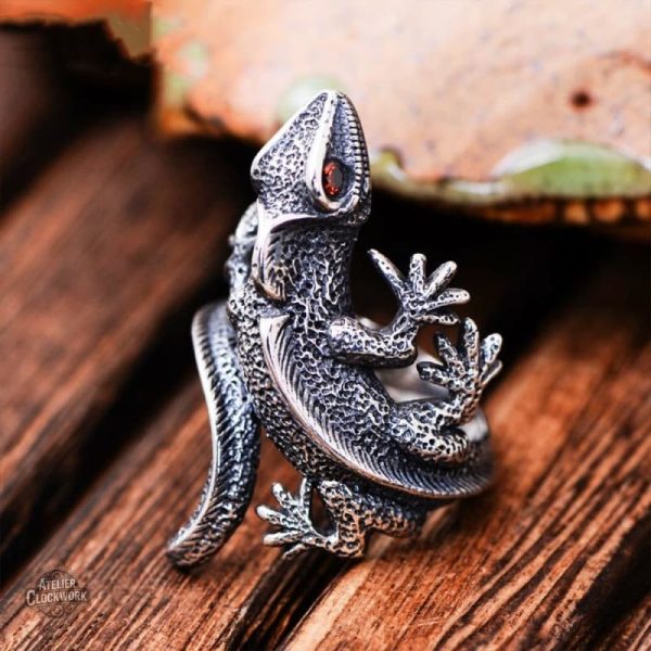 Bague Lezard d' Argent, allure audacieuse et chic