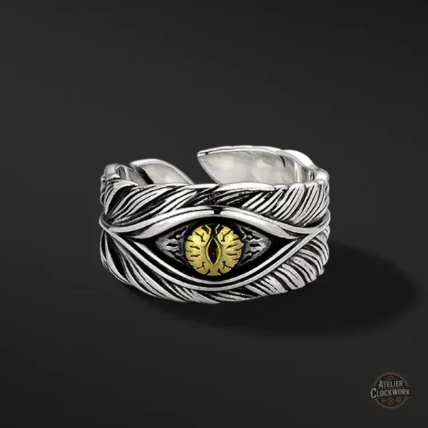 Bague steampunk avec motif d'œil mystérieux