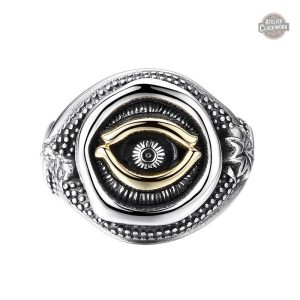 Bague Oeil Argent - Steampunk Homme, élégance audacieuse