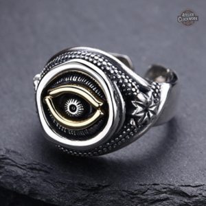Accessoire steampunk pour homme, bague élégante en argent