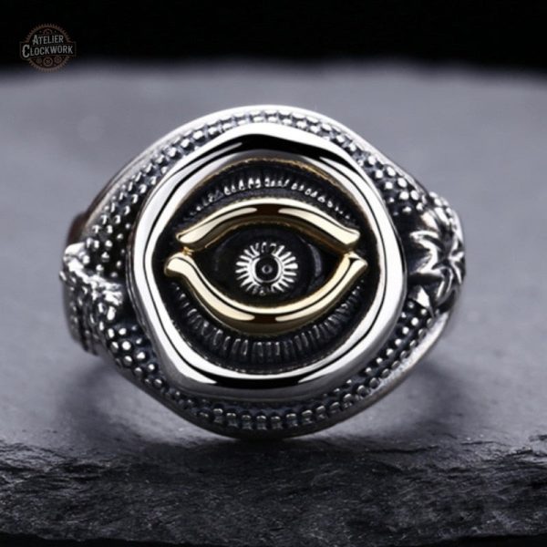 Bijou homme en argent, bague steampunk originale et distinctive