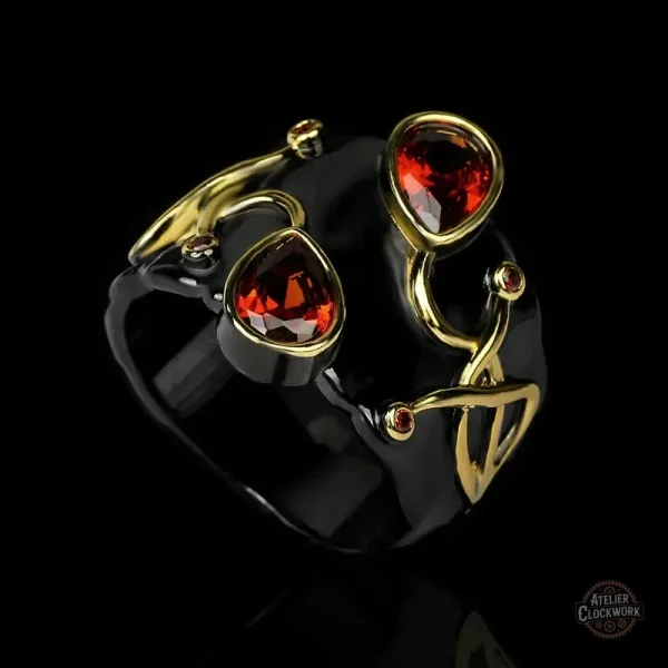 Accessoire gothique féminin, mélange de noir et or