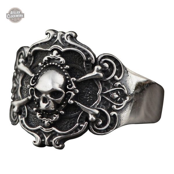 Bague Pirate Punk en Argent pour homme