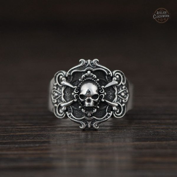 Bijou punk en argent inspiré par le pirate
